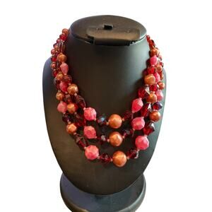 Laguna Vintage Triple Layer Beaded Necklace